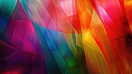 Wall Mural - A series of bright abstract edges in vivid colors, blending into a soft background, creating a bold and dynamic visual effect for design purposes