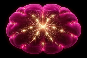 Poster - Abstract representation of brain activity with vibrant colors and complex patterns