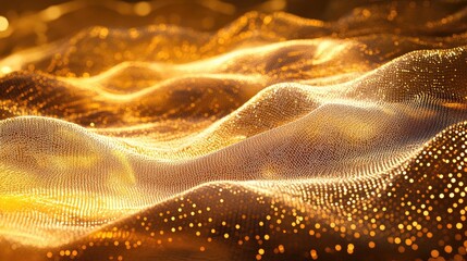 Poster - A vibrant abstract mesh texture with undulating forms and light reflections, evoking a futuristic and artistic atmosphere with mesmerizing effects.