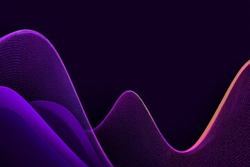 Poster - Colorful abstract wave patterns flowing through a dark space create a vibrant digital landscape