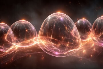 Poster - Vibrant energy waves display cosmic beauty in an abstract illustration of the universe