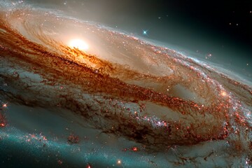 Aufkleber - Stunning spiral galaxy displaying vibrant colors and intricate details captured from deep space observation
