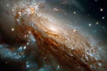 Aufkleber - Stunning spiral galaxy captured in deep space showcasing vibrant colors and intricate details amidst countless stars