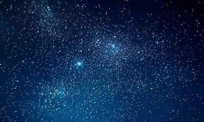 Wall Mural - Deep blue night sky with flickering white star particles made with Generative AI technology