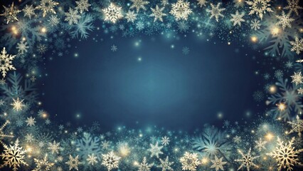 Poster - Winter Wonderland Festive Background with Sparkling Snowflakes and Glimmering Lights