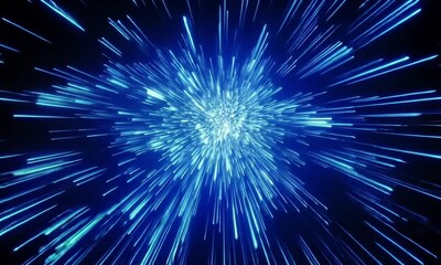 Wall Mural - blue fireworks bursting in the night sky during a vibrant festival made with generative ai technolog