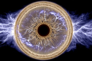 Aufkleber - Electric eye pattern with intricate details and dynamic energy displays
