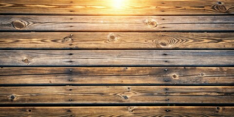 Aufkleber - Warm-toned Rustic Wooden Planks Background Texture with Natural Light