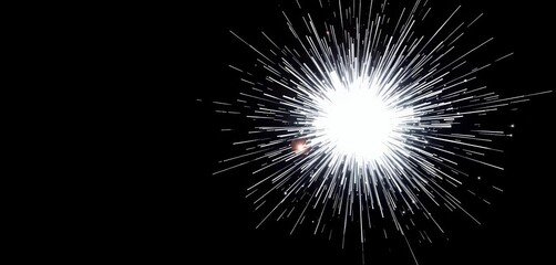 Wall Mural - intense white light explosion on black backdrop, radiating energy, explosion, generative