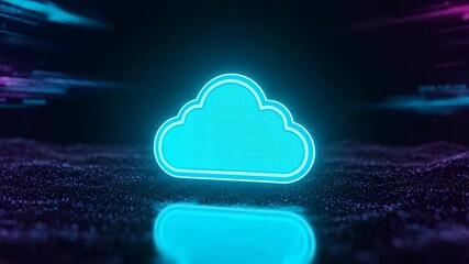 abstract luminous cyan cloud on dark background
