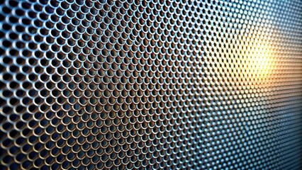 Fototapete - Abstract Metal Grid Pattern with Subtle Light Reflection
