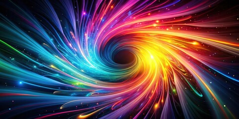 Poster - Abstract Colorful Vortex of Light and Energy in Space
