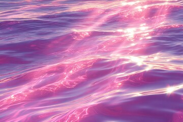 Aufkleber - Serene ocean waves reflecting soft pink hues during a tranquil sunset by the shore
