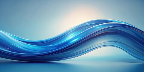 Aufkleber - Abstract Blue Wave Swirling Design for Modern Background