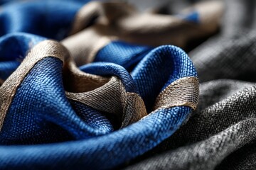 Aufkleber - Vibrant textiles feature intricate patterns and textures in elegant draping arrangement