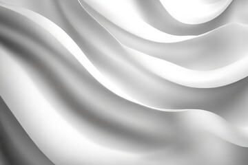 Fototapete - Soft white fabric waves create flowing patterns in an elegant display of texture and light during natural daylight