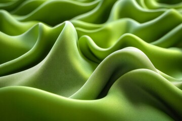 Leinwandbilder - Vibrant green fabric showcases soft texture and flowing movement in a close-up view