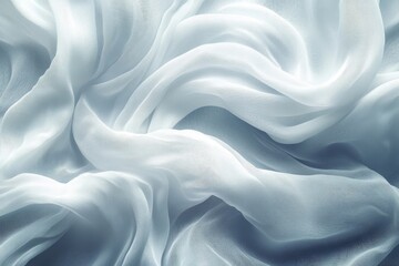 Leinwandbilder - Delicate white fabric flowing gracefully in soft folds under gentle light creating a serene atmosphere