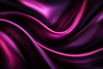 Leinwandbilder - Elegant purple silk fabric flowing gracefully in soft waves, showcasing rich texture and depth under subtle light