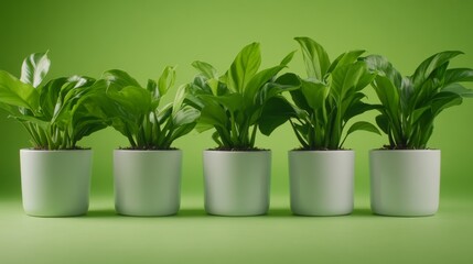 Aufkleber - Close-up of a lush monstera plant in a stylish white ceramic pot, set against a soft pastel green backdrop creating a fresh and minimalistic aesthetic