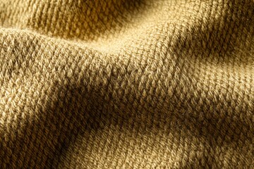 Leinwandbilder - Soft golden fabric showcases intricate texture and warmth in natural light during afternoon hours