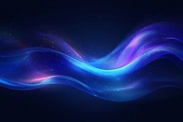 Poster - Colorful wave patterns display vibrant tones and smooth curves against a dark background