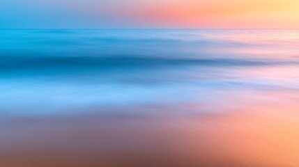 Poster - Close-up of gentle waves caressing golden sand on a quiet beach, illuminated by soft morning light creating a serene and peaceful atmosphere