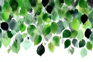 Poster - Colorful watercolor leaves create an artistic display of nature's beauty for decor and inspiration