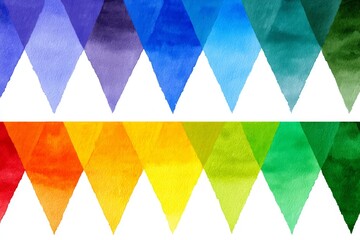 Aufkleber - Colorful watercolor triangles create a vibrant pattern suitable for various artistic projects and designs