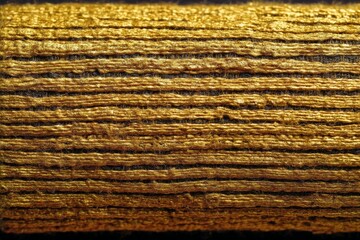 Aufkleber - Golden threads displayed in close-up showcasing intricate texture and design details