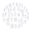 © Oksana_Latysheva - Line art city people crowd big bundle isolated on white. Hand drawn City People vector set. Male and female characters set