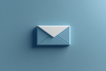 3D mail icon, light blue and white