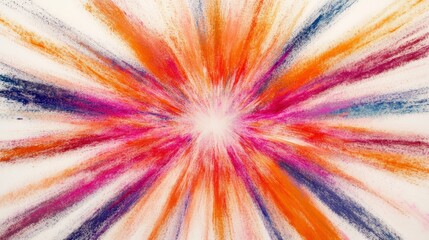 Wall Mural - abstract colorful burst radiating outwards from central point.