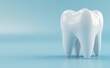 © Georgy - A glowing protective tooth covering is set against a blue backdrop in a 3D rendering