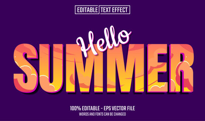 Wall Mural - hello summer editable text effect