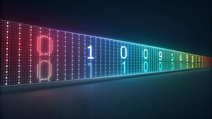 technology background, digital binary code matrix, vector computer cyberspace and internet communica