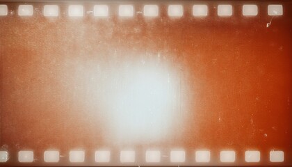 Poster - retro orange film strip texture with faded gradient and grain for vintage overlays, photo edits, web background, graphic design, and creative branding

