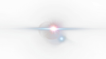 Aufkleber - Bright transparent light flare with glowing rays and lens effect on transparency background creates dramatic and energetic visual impact