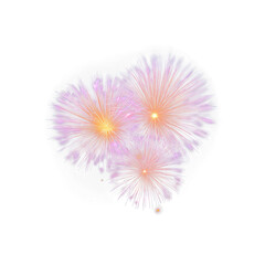 Aufkleber - Vibrant purple and orange fireworks burst with glowing light on transparent background creating festive and joyful atmosphere
