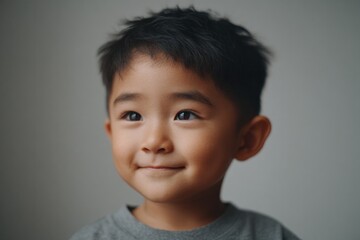 Wall Mural - child smiling in front of blurred background capturing essence of teamwork