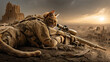 © Phurichai - Cat in Military Gear Aiming Sniper Rifle in Deserted Urban Landscape at Sunset