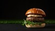 © Creator88 - Gourmet black truffle and lentil burger with fresh rocket and garlic aioli