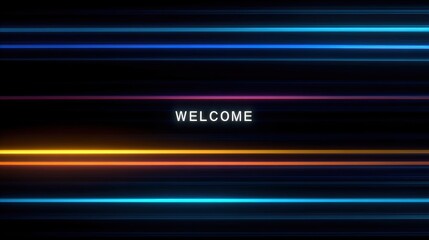Wall Mural - Vibrant colorful light streaks across a blurred horizon creating dynamic energy and visual interest lowercase
