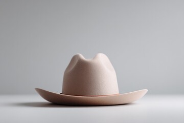 Wall Mural - lone cowboy hat sits prominently against stark white background