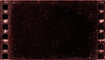 Aufkleber - vintage red film strip texture with scratched edges and grainy background, perfect for retro designs, photo overlays, branding, and creative media projects


