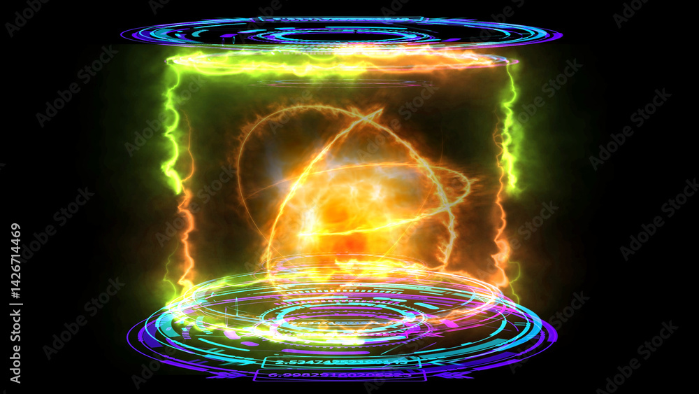 Nuclear Fusion reactor engine simulation electron orbit and explosive ...