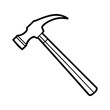 © Sumon - Black and white claw hammer line art illustration construction tool graphic