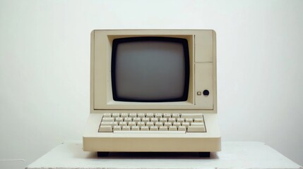 Canvas Print - vintage computer electronics television technology.