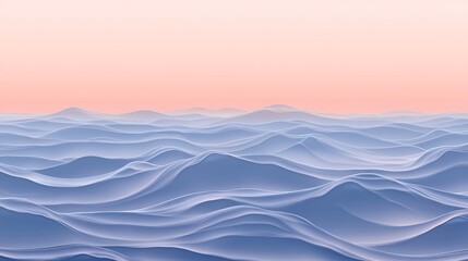 Wall Mural - Calm Pastel Ocean Waves Sunset.