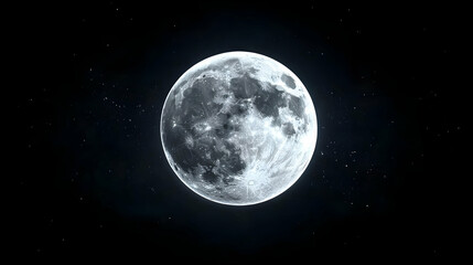 Wall Mural - Pixelated Full Moon In Dark Night Sky